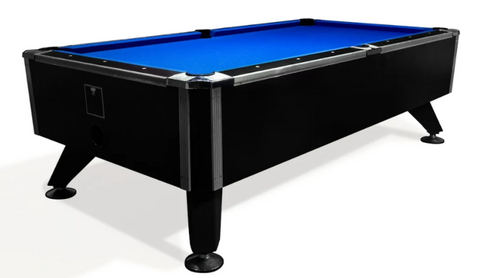 7ft Pool Table With Black Finish, Metal Edge Protection, and Automatic Ball Retrieval