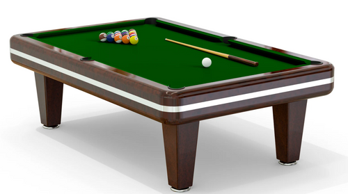 7ft. Pool Table with Dark Cherry Finish and Silver Accent