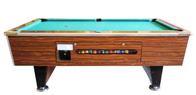 7ft Pool Table with Oak Finish & Automatic Ball Retrieval